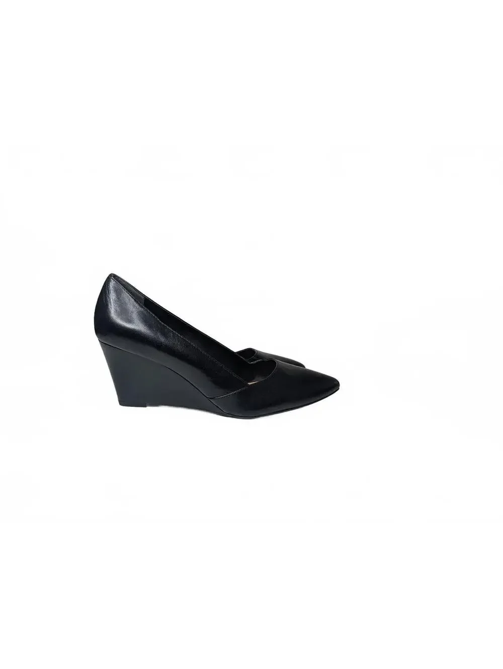 Franco Sarto Frankie Wedge Pump Black Leather Size 9